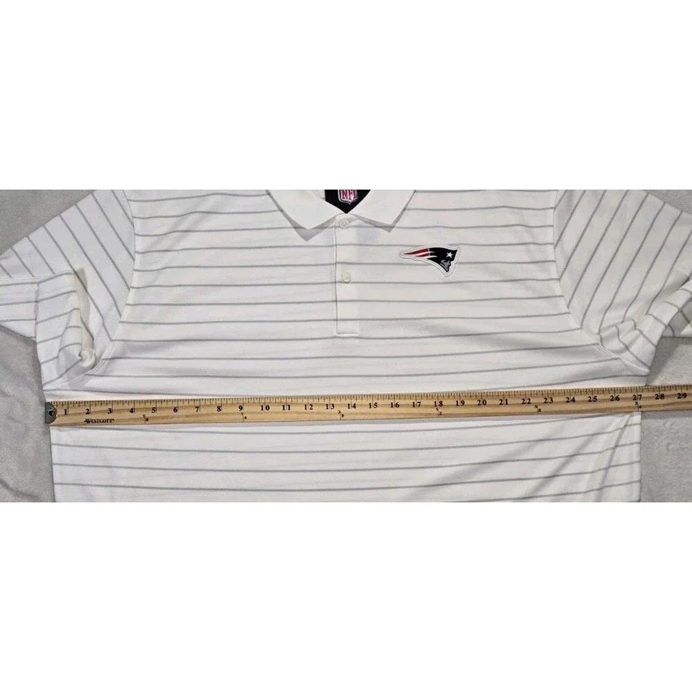 Mens Nike DriFit On Field Apparel New England Patriots Striped Polo Shirt 2XL